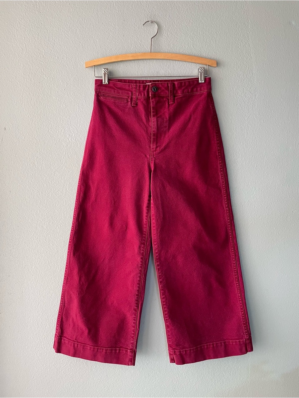 Madewell | Red Retro High Waist Wide Leg Pants